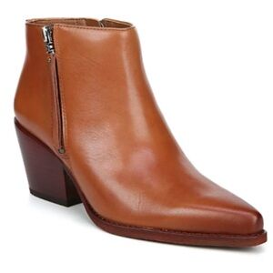 Sam Edelman Walden Cognac Leather Women’s Pointed Toe Ankle Boots Booties